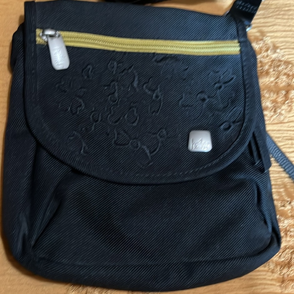 Haiku Black and Yellow Crossbody Bag with Floral Pattern - Picture 2 of 10